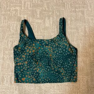 Teal and Orange Patterned Women's sports Top